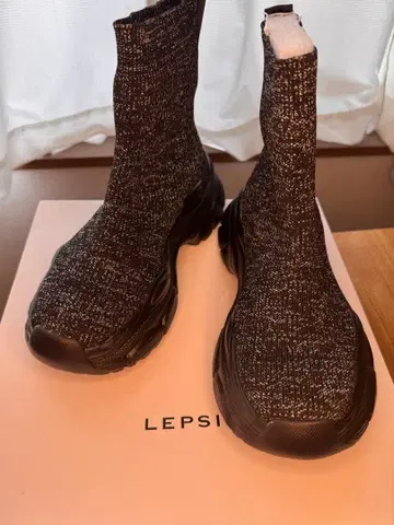 LEPSIM 하이컷 스니커즈 블랙