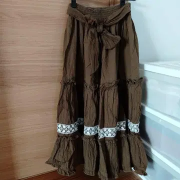 쇼와 레트로 아츠키 오오니시 롱 스커트 브라운