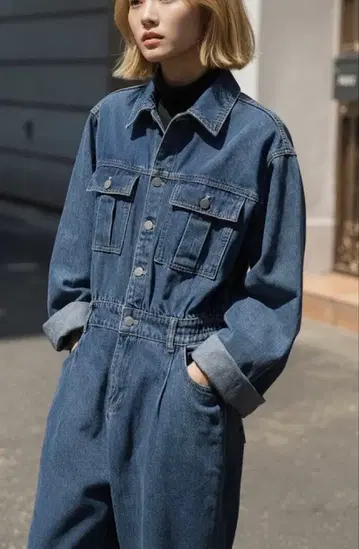 another s 올인원 데님 작업복 M 오버롤