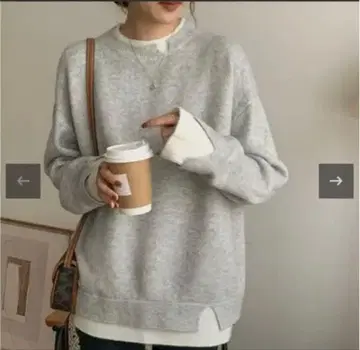 아베이 푸 레이어드 니트 탑스 니트