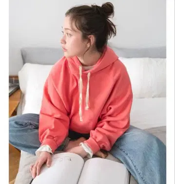 ungrid/루즈 실루엣 후드티/핑크