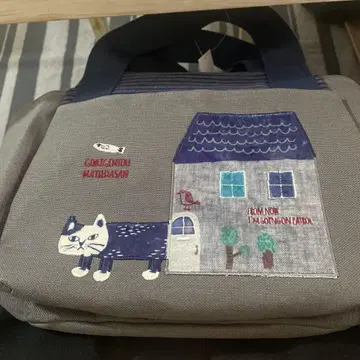 고양이와 집 자수 그레이 백