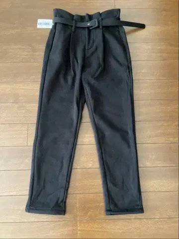 레이스 레이디스 하이웨스트 벨트 포함 속기모 테이퍼드 팬츠