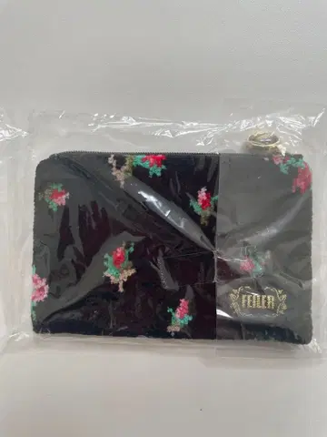 [ 미사용 새상품 ] 페이저스 리아 애로우즈 파우치 블랙 꽃무늬