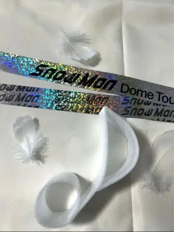 SnowMan 낙하물 은색 테이프 음표 깃털