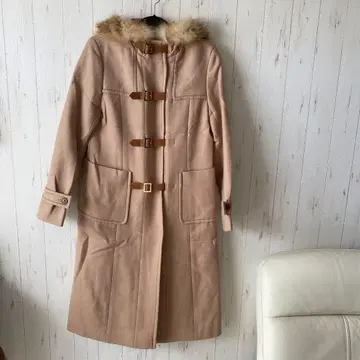 카멜 더플 코트 퍼 포함