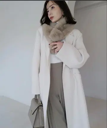 anuans 아뉴앙스 리버 롱 체스터 코트 에크루