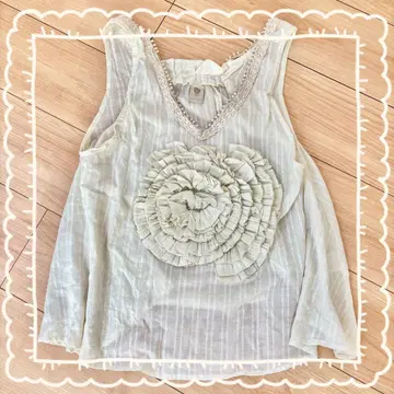 Abel 플라워 모티브 슬리브리스 튜닉 100% 코튼