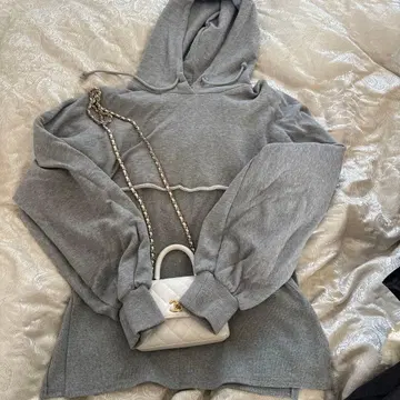 AMERI 그레이 후드 부착 후드티