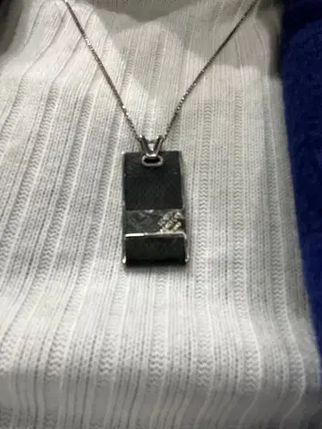 실버 직사각형 펜던트 목걸이