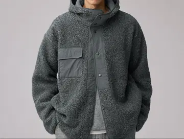 엔지니어드 가먼츠 GU 보아 플리스 스냅 후드티 XL 그레이