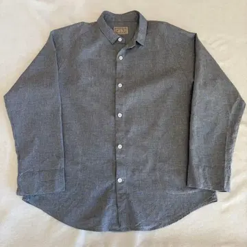 나카가와 마사시치 상점 그레이 긴팔 셔츠 버튼 포함