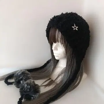 보닛 핸드메이드 손뜨개 모자 그런지 y2k 고양이 귀 니트 모자