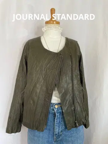 JOURNAL STANDARD 올리브 그린 가죽 자켓 양가죽