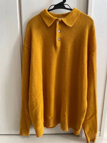 BEAMS LIGHTS / 램스울 니트 피케 셔츠 골드 긴팔