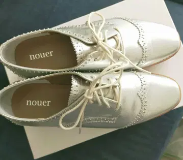 YAMADAYA nouer 실버 레이스업 가죽 신발