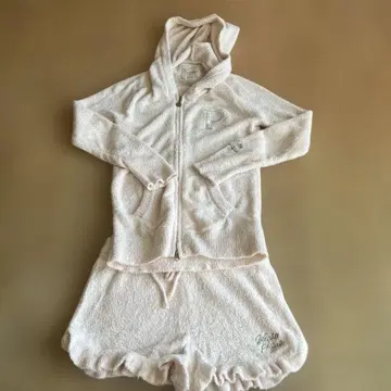 젤라또피케 후드 부착 핑크 룸웨어 상하의 세트