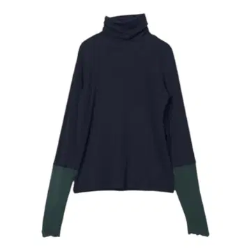 새상품 | WHYTO. 캐시미어 레이어드 터틀넥 풀오버 네이비