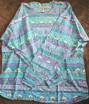 T&SKI 뉴질랜드제 올 패턴 티셔츠 남성용 M 초레어 구제 의류