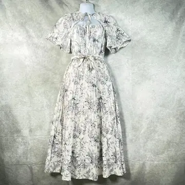 플리츠 플레어 원피스 보타이 리본 벨트 플레어 A라인 S