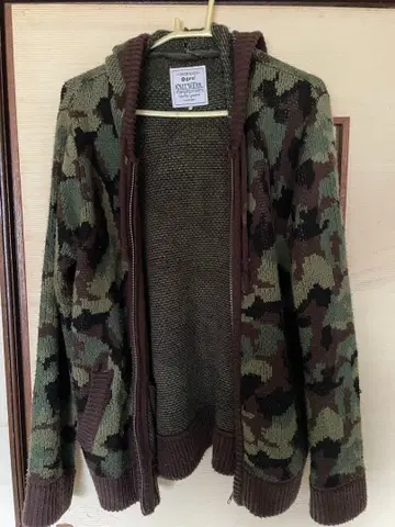 카모플라쥬 카모 패턴 니트 후드티