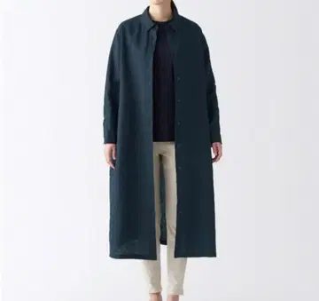 무인양품 린넨 워싱 긴팔 셔츠 원피스