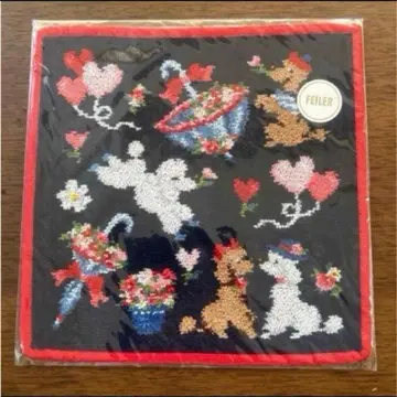 페이러 손수건 몽쁘띠룰루 푸들 WEB 한정판 새상품 레드