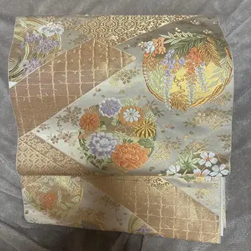 고급 순수 실크 후쿠로 오비 중고