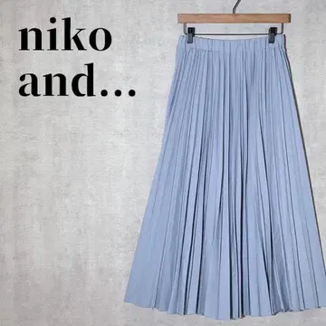 니코앤드 사이즈 3(L) 랜덤 플리츠 롱 스커트 안감 있음 블루 계열