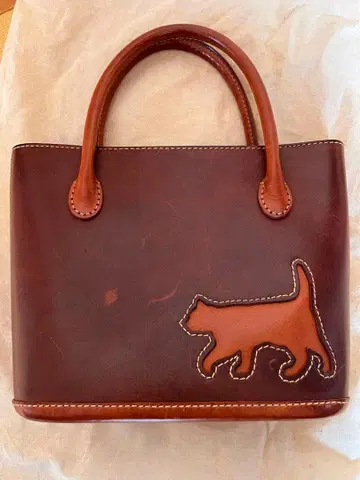 하자품 genten의 브라운 가죽 핸드백