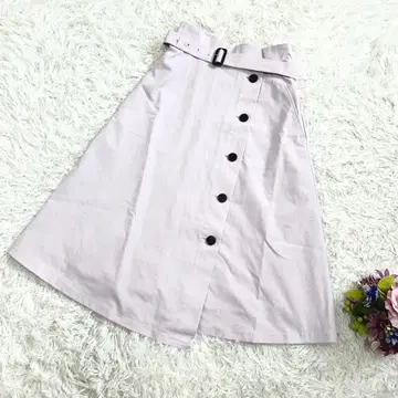 미사용 아나이 ANAYI 롱 스커트 플레어 스커트 라이트 핑크 연보라