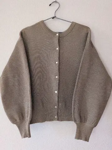 미사용 새상품! OPAQUE.CLIP 머스타드 스펀지 니트 가디건