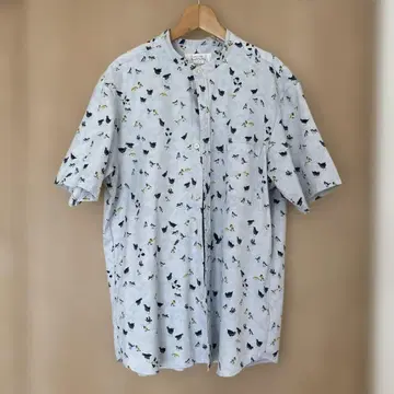 CUSTOM MAJUN 꽃무늬 반팔 셔츠 XXL