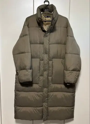 ZARA 자라 카키 롱 다운 자켓 빅 실루엣 L
