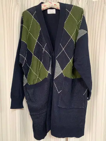 써니클라우드 아가일 무늬 가디건 M 사이즈