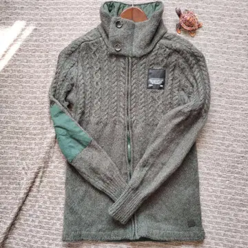 G-STAR RAW 다크 그린 니트 스웨터