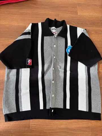 9090 스트라이프 반팔 피케 셔츠