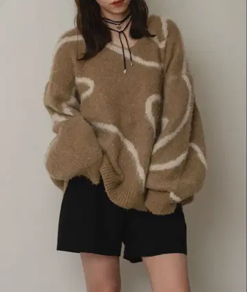 raffime V넥 뉴앙스 니트 모카