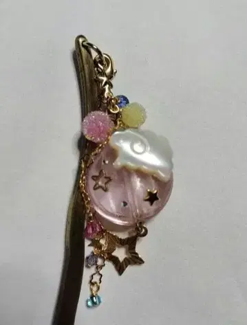 시미즈자카 유리관 헤어콤 핑크 양 꿈 구슬 teftef