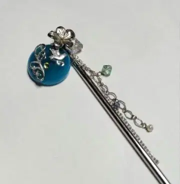 시미즈자카 유리관 헤어콤 푸른 하늘 새 블루 teftef