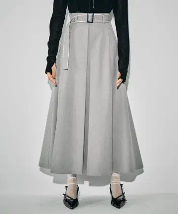 UNITED TOKYO 센터 플리츠 플레어 스커트