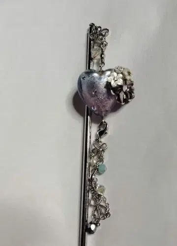 시미즈자카 유리관 헤어콤 퍼플 블루 하트 teftef