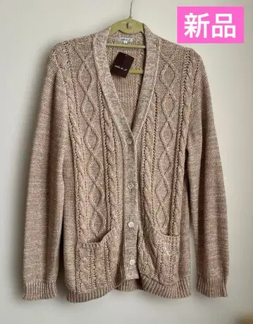 택 포함 새상품 일본제 니트 가디건 핑크 계열 믹스 컬러 사이즈 L