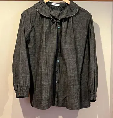 HEAVENLY 프릴 옷깃 바지 블라우스