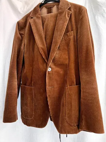 HUGO BOSS 브라운 코듀로이 셋업 수트