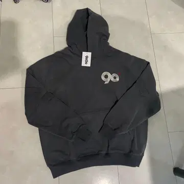 미사용 9090 나인티나인티 후드티 차콜 그레이 L 사이즈