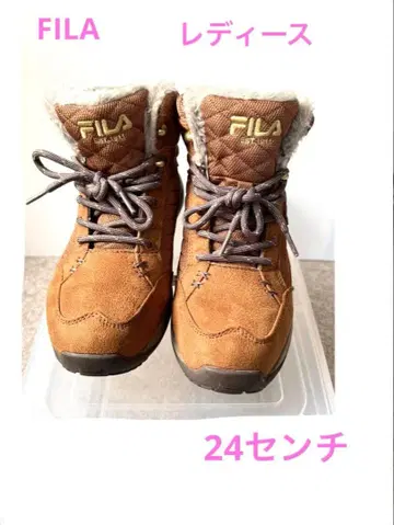 FILA 여성용 스웨이드 x 나일론 겨울용 신발 24cm 브라운