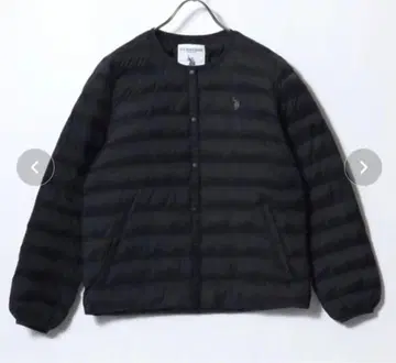 택 포함 새상품 U.S.POLOASSN. 다운 자켓 노카라 LL 블랙