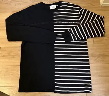 MB 투톤 보더 티셔츠 긴팔 블랙 L