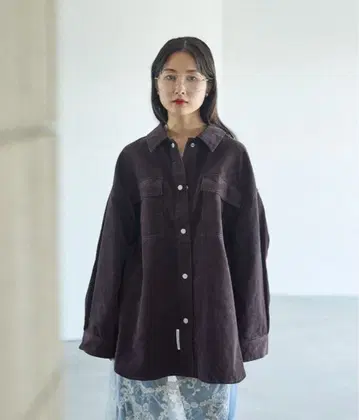 LEPSIM 코듀로이 BIG 셔츠 브라운